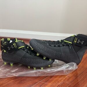 Under Armour Black with Neon Yellow Football Cleats